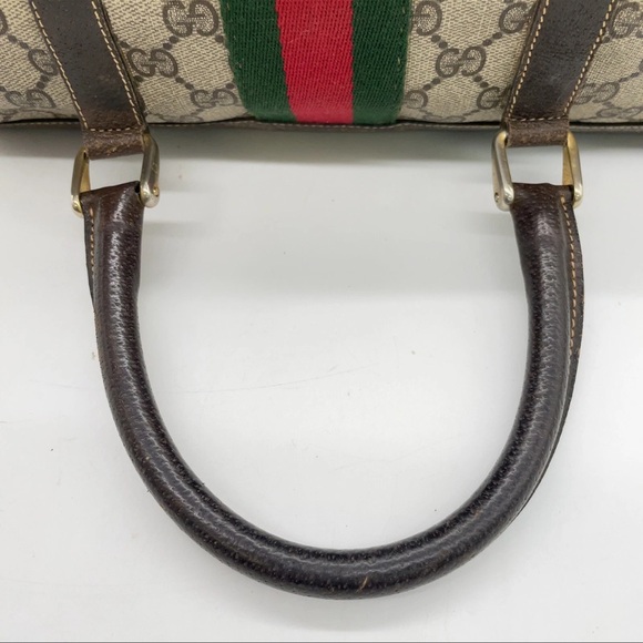 Auth Gucci GG Supreme Sherry Line
PVC Brown Mini Boston Bag - Picture 13 of 16